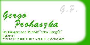 gergo prohaszka business card